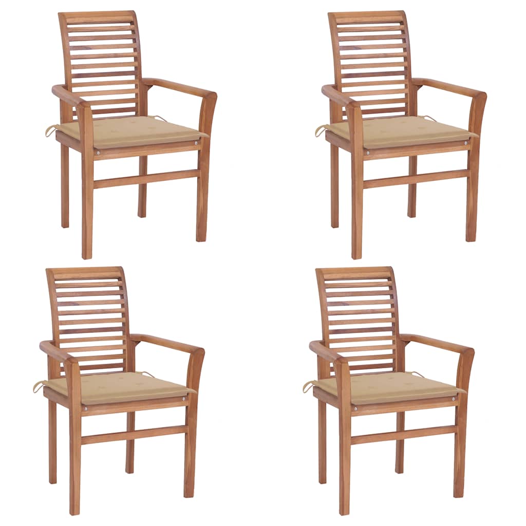 vidaXL Dining Chairs 2 pcs with anthracite cushions solid teak wood