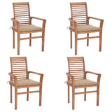vidaXL Dining Chairs 2 pcs with anthracite cushions solid teak wood