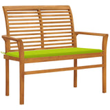 vidaXL Tuinbank met antracietkleurig kussen 112 cm massief teakhout