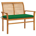 vidaXL Tuinbank met antracietkleurig kussen 112 cm massief teakhout