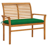 vidaXL Tuinbank met antracietkleurig kussen 112 cm massief teakhout