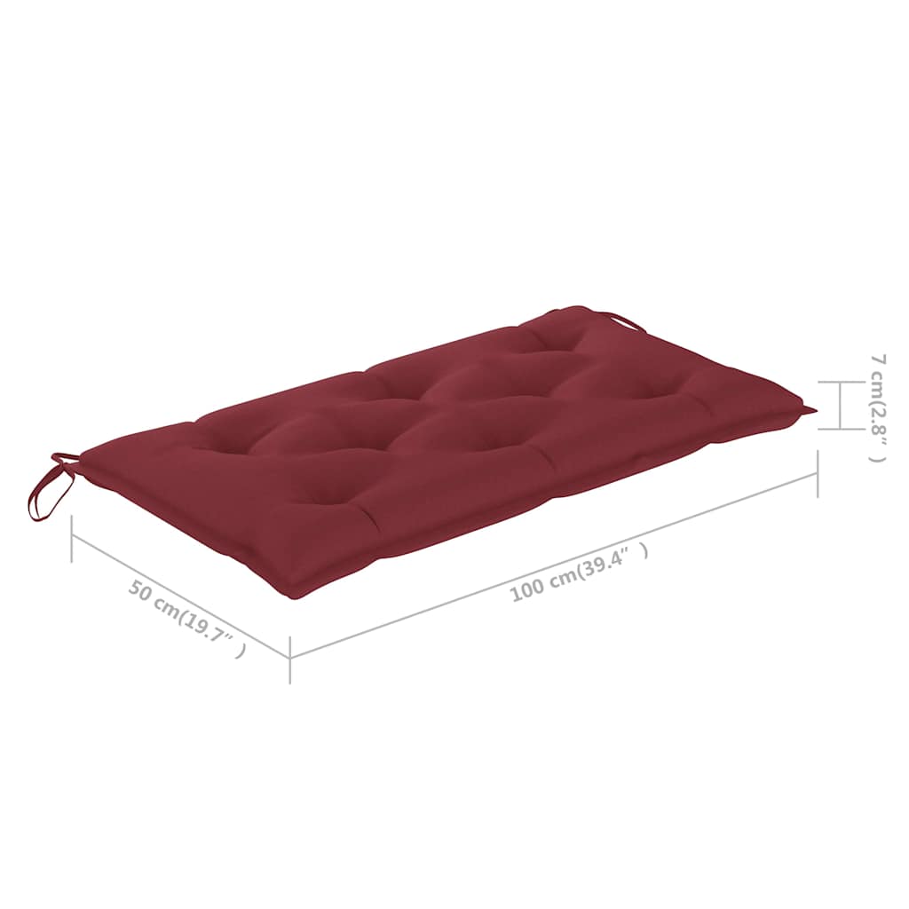 vidaXL Tuinbank met antracietkleurig kussen 112 cm massief teakhout