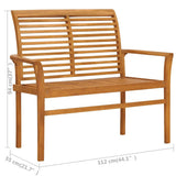 vidaXL Tuinbank met antracietkleurig kussen 112 cm massief teakhout