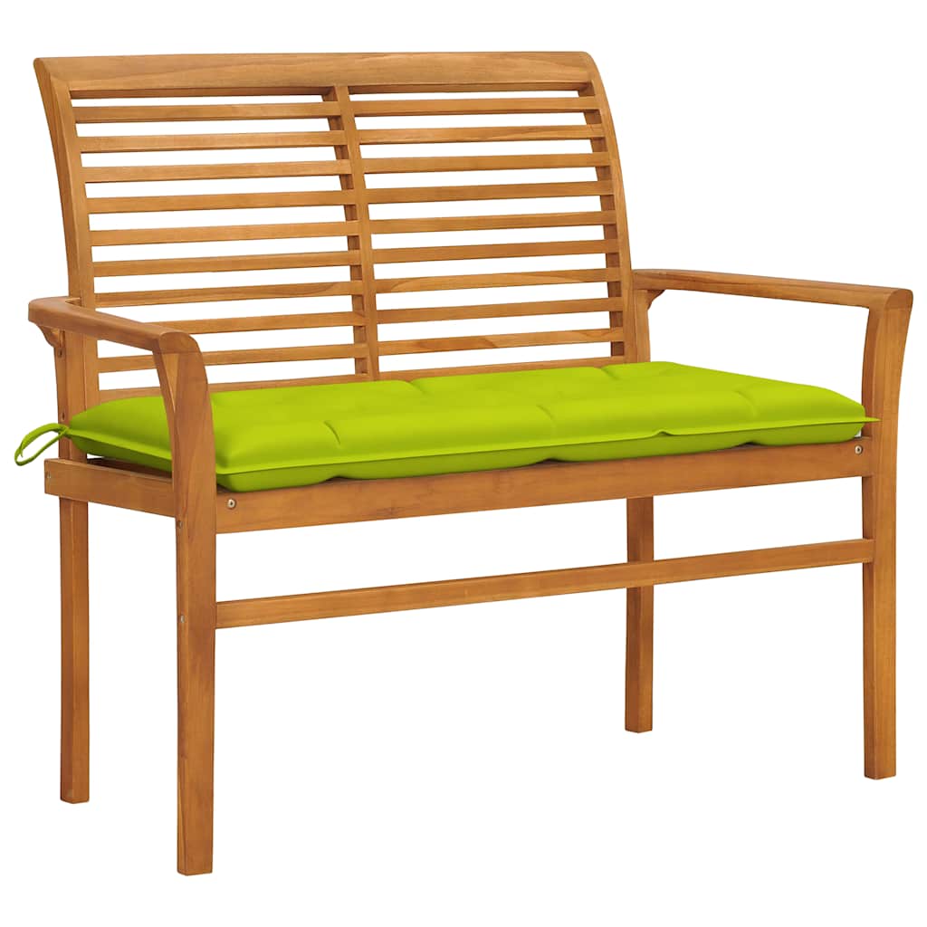 vidaXL Tuinbank met antracietkleurig kussen 112 cm massief teakhout