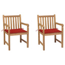 vidaXL Tuinstoelen 2 st avec antracietkleurige kussens massief teakhout
