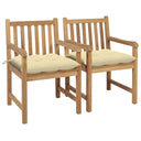 vidaXL Tuinstoelen 2 st avec antracietkleurige kussens massief teakhout