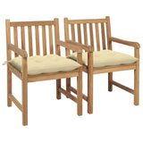 vidaXL Garden Chairs 2 pcs with Anthracite Cushions Solid Teakwood