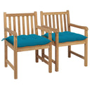 vidaXL Tuinstoelen 2 st avec antracietkleurige kussens massief teakhout