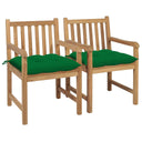 vidaXL Tuinstoelen 2 st avec antracietkleurige kussens massief teakhout