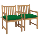 vidaXL Garden Chairs 2 pcs with Anthracite Cushions Solid Teakwood