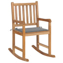 vidaXL Rocking Chair with Anthracite Cushion Solid Teak Wood