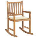 vidaXL Rocking Chair with Anthracite Cushion Solid Teak Wood