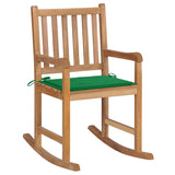 vidaXL Rocking Chair with Anthracite Cushion Solid Teak Wood