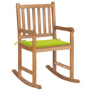 vidaXL Rocking Chair with Anthracite Cushion Solid Teak Wood