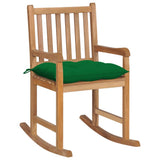 vidaXL Rocking Chair with Anthracite Cushion Solid Teakwood