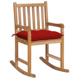 vidaXL Rocking Chair with Anthracite Cushion Solid Teakwood