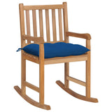 vidaXL Rocking Chair with Anthracite Cushion Solid Teakwood