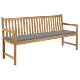 vidaXL Tuinbank met antracietkleurig kussen 175 cm massief teakhout