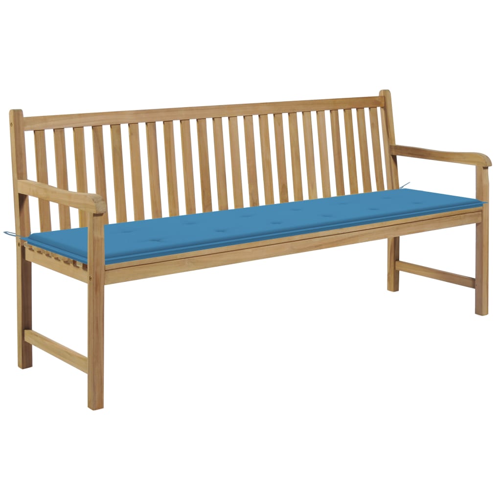 vidaXL Tuinbank met antracietkleurig kussen 175 cm massief teakhout