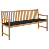 vidaXL Tuinbank met antracietkleurig kussen 175 cm massief teakhout