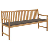 vidaXL Tuinbank met antracietkleurig kussen 175 cm massief teakhout