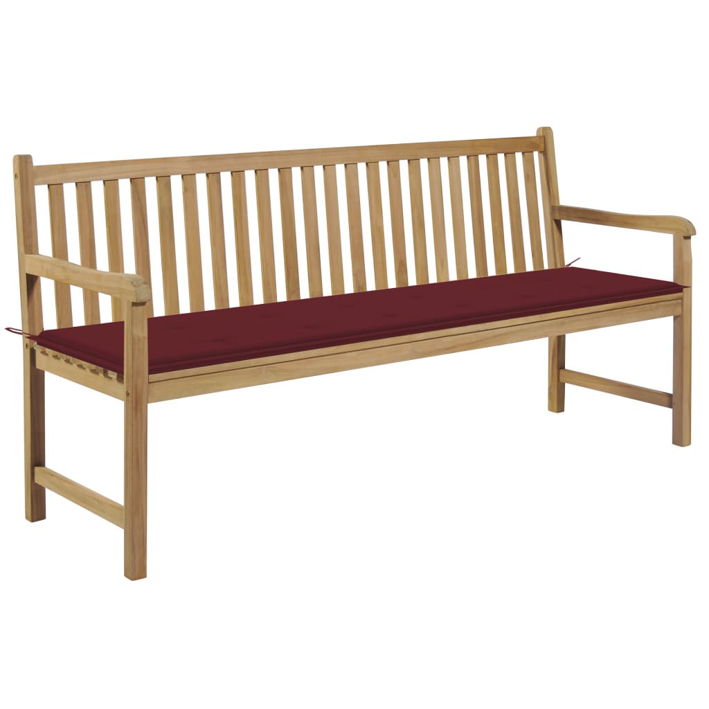 vidaXL Tuinbank met antracietkleurig kussen 175 cm massief teakhout