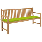 vidaXL Tuinbank met antracietkleurig kussen 175 cm massief teakhout