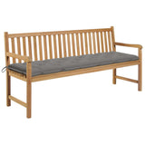 vidaXL Tuinbank met antracietkleurig kussen 175 cm massief teakhout