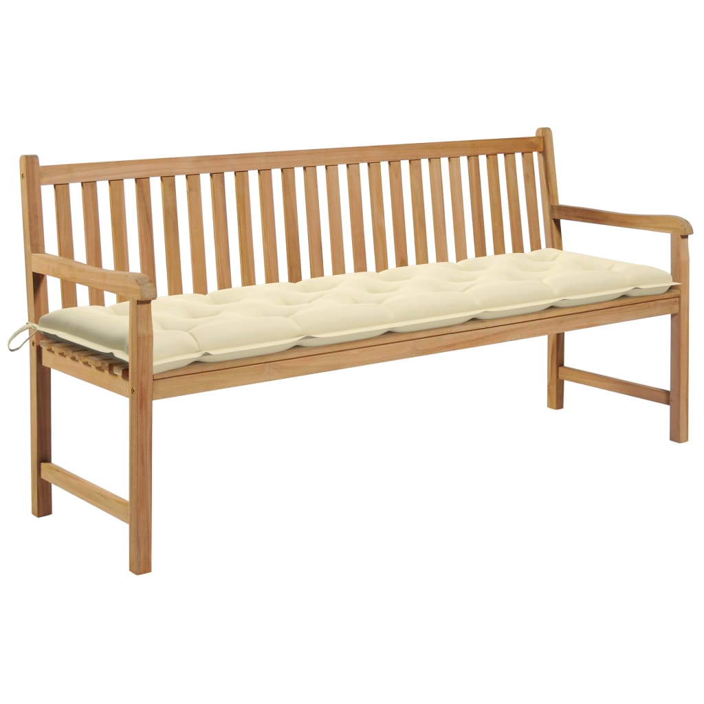 vidaXL Tuinbank met antracietkleurig kussen 175 cm massief teakhout
