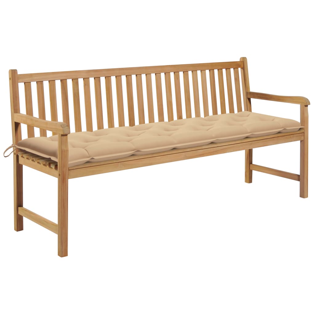 vidaXL Tuinbank met antracietkleurig kussen 175 cm massief teakhout
