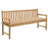 vidaXL Tuinbank met antracietkleurig kussen 175 cm massief teakhout
