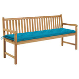 vidaXL Tuinbank met antracietkleurig kussen 175 cm massief teakhout