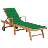 vidaXL Sun Lounger with Anthracite Cushion Solid Teak Wood