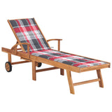 vidaXL Sun Lounger with Anthracite Cushion Solid Teak Wood