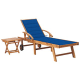 vidaXL Sun Lounger with Anthracite Cushion Solid Teak Wood
