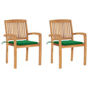 vidaXL Tuinstoelen 2 st met antracietkleurige kussens massief teakhout