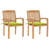 vidaXL Garden Chairs 2 pcs with Anthracite Cushions Solid Teakwood