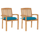 vidaXL Tuinstoelen 2 st met antracietkleurige kussens massief teakhout