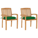 vidaXL Tuinstoelen 2 st met antracietkleurige kussens massief teakhout