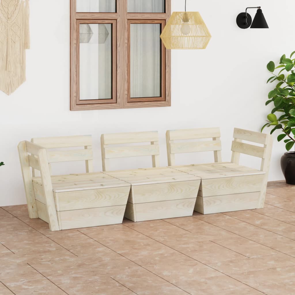 vidaXL 2-Seater Garden Bench Pallet Impregnated Pinewood