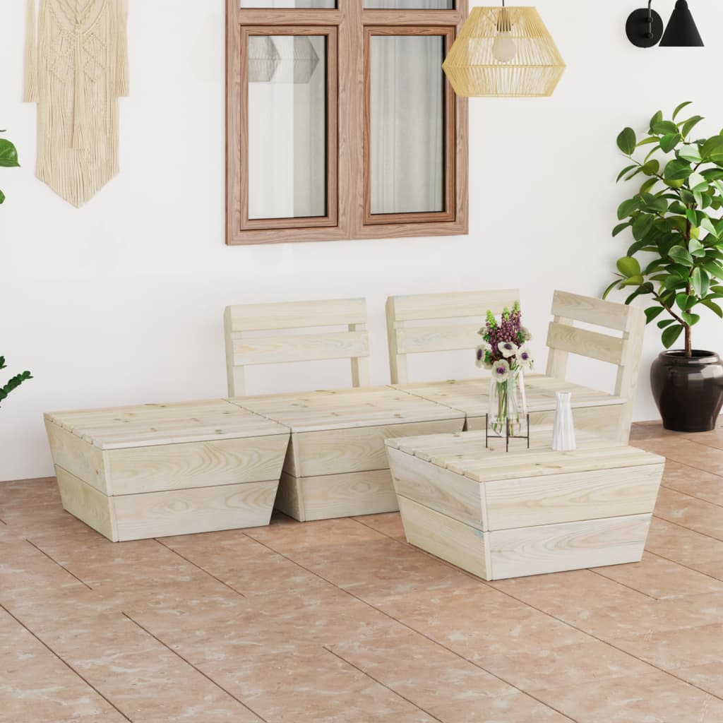 vidaXL 2-Seater Garden Bench Pallet Impregnated Pinewood