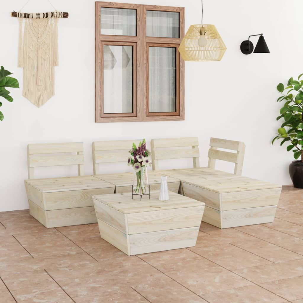 vidaXL 2-Seater Garden Bench Pallet Impregnated Pinewood