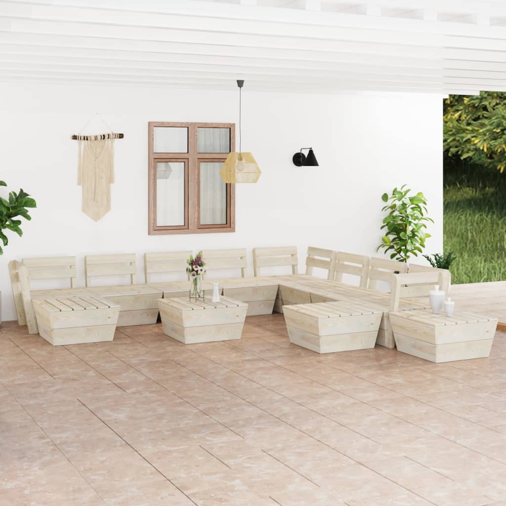 vidaXL 2-Seater Garden Bench Pallet Impregnated Pinewood