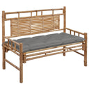 vidaXL Banque de jardin avec coussins 120 cm bambou