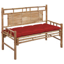 vidaXL Banque de jardin avec coussins 120 cm bambou