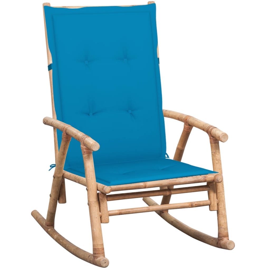 vidaXL Rocking Chair with Cushion Bamboo