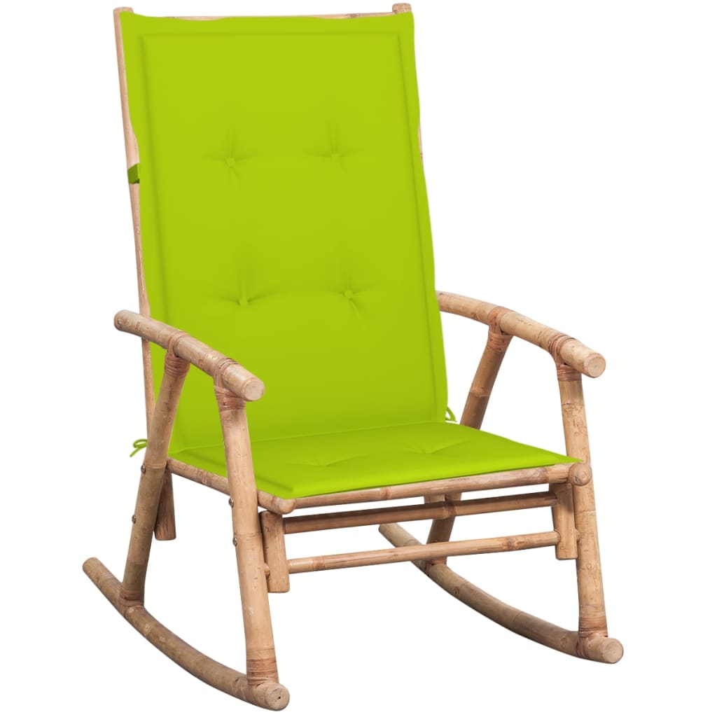 vidaXL Rocking Chair with Cushion Bamboo