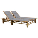 vidaXL Lit 2 personnes avec coussins en bambou