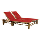 vidaXL Lit 2 personnes avec coussins en bambou