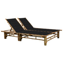 vidaXL Lit 2 personnes avec coussins en bambou